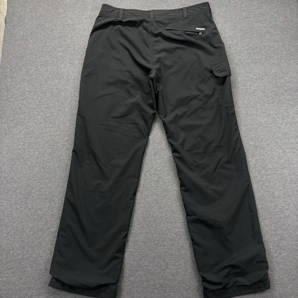 Eddie Bauer Travex Cargo Pants Mens 36x34 Fleece Lined Black Tech Gorpcore